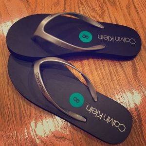 Size 8 Calvin Klein Flip Flops